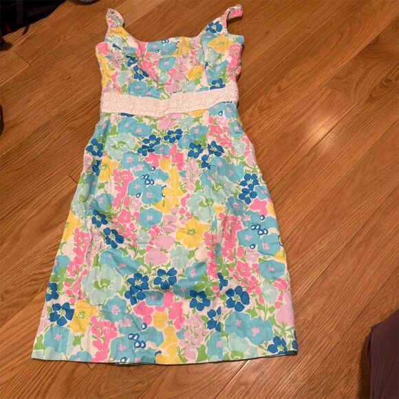 Lilly Pulitzer Serena Dress Spring Fling Floral Knee Length Sleeveless - Picture 2 of 5